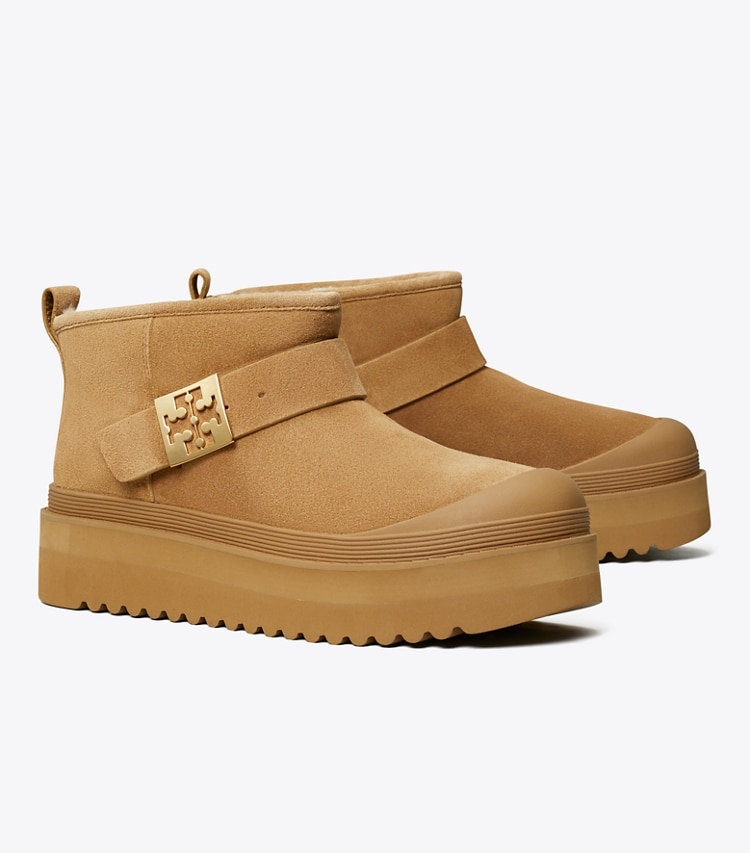 Tory Burch designer ブーツ メロー プラットフォームブーツ in CHESTNUT / GOLD angle