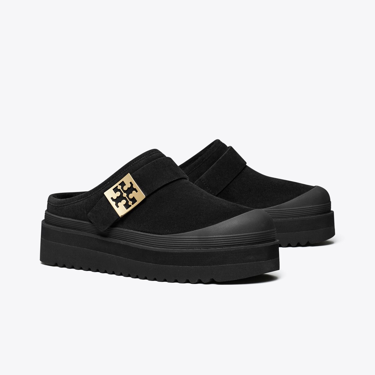 Tory Burch ブラックファー付きモカシン Mellow Mule: Women's Designer Flats | Tory Burch