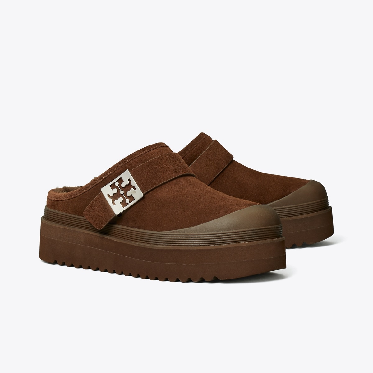 Tory Burch ブラウン ミュールUS7.5 Mellow Shearling Platform Mule: Women's Designer Flats | Tory Burch