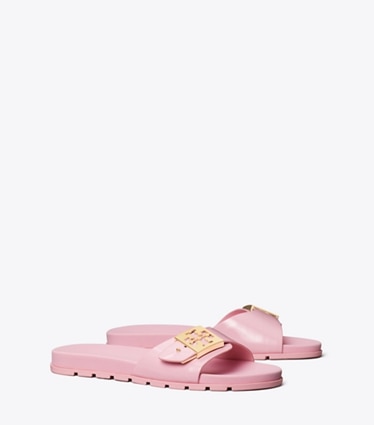 Tory Burch designer sandals Mellow Slide in ROSA CANDY / ROSA CANDY / ROSA CANDY angle