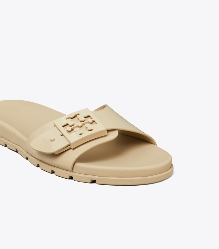 Tory Burch designer sandals Mellow Slide in STONE GRAY / STONE GRAY detail