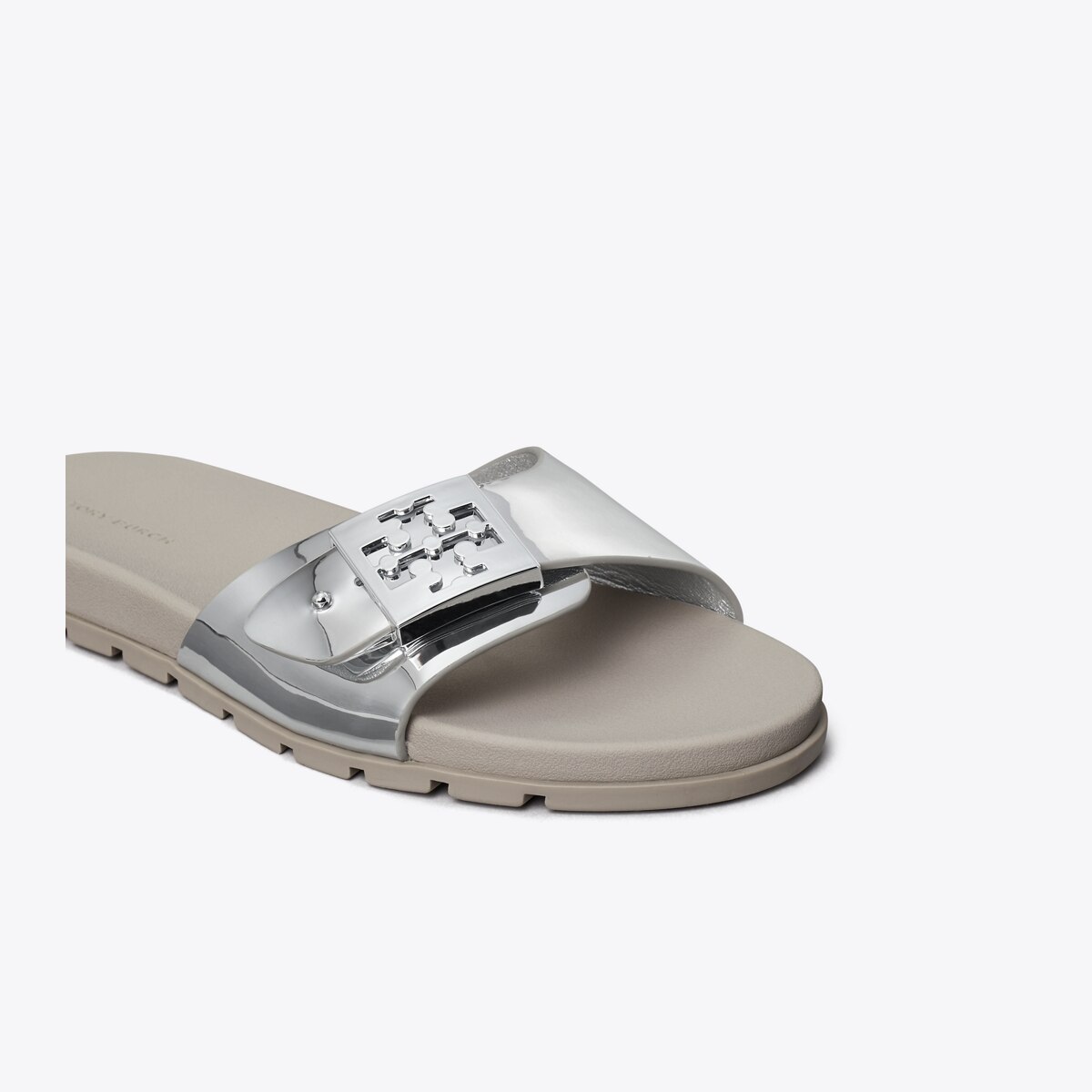 Toryburch*フロントストラップ ロゴ レザースライドサンダル Toryburch*フロントストラップ ロゴ レザースライドサンダル