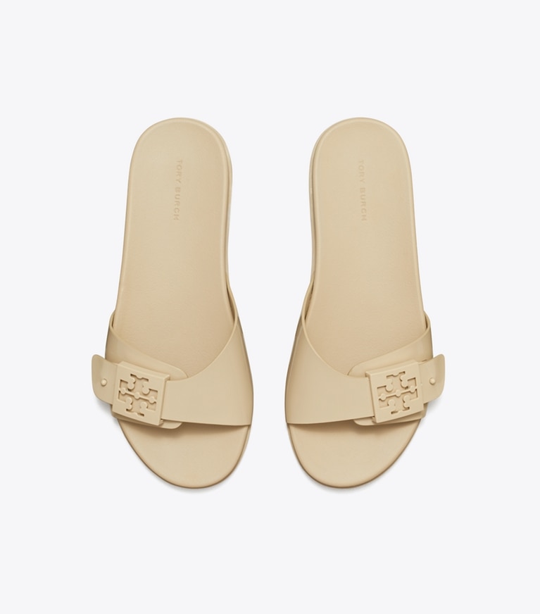 Tory Burch designer sandals Mellow Slide in STONE GRAY / STONE GRAY overhead