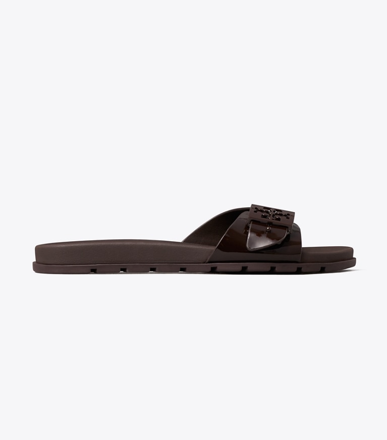 Tory Burch designer sandals Mellow Slide in DARK COCOA / DARK COCOA side