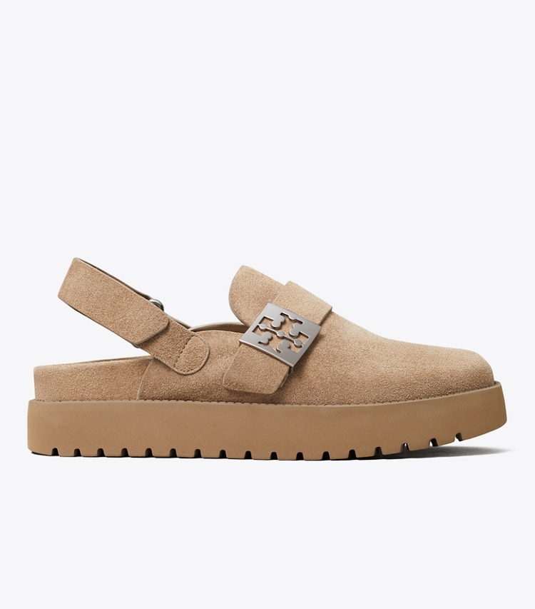 Tory Burch designer flats Mellow Sport Mule in RIVER ROCK / SILVER side
