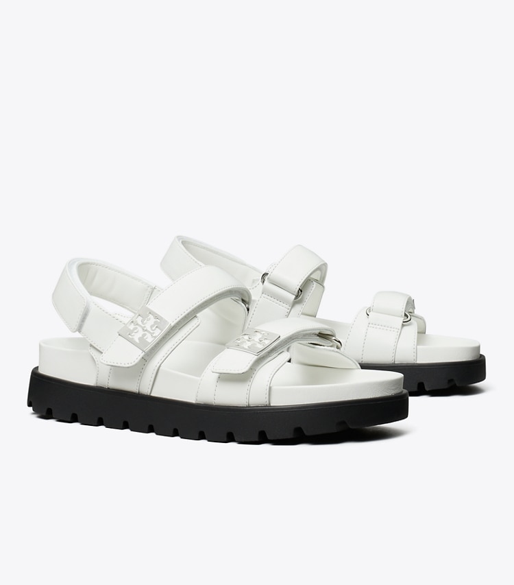 Tory Burch designer サンダル メロー スポーツサンダル in BIANCO / SILVER angle