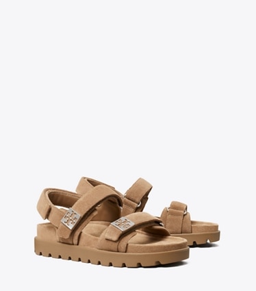 Tory Burch designer sandals Mellow Sport Sandal in RIVER ROCK / RIVER ROCK / SILVER angle