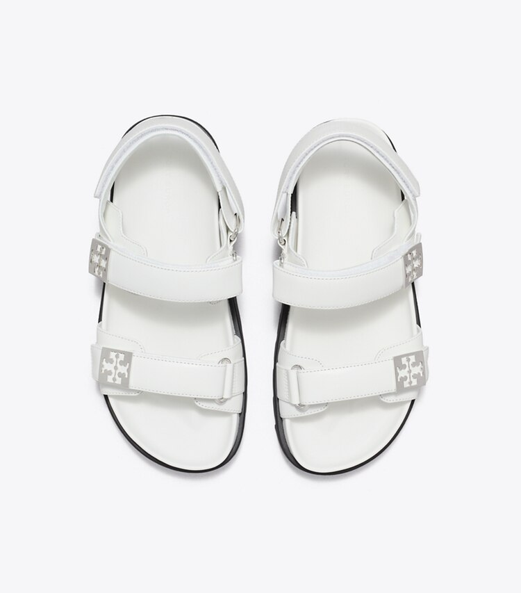 Tory Burch designer サンダル メロー スポーツサンダル in BIANCO / SILVER オーバーヘッド