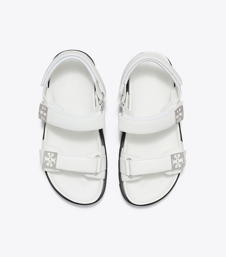 Tory Burch designer サンダル メロー スポーツサンダル in BIANCO / SILVER オーバーヘッド