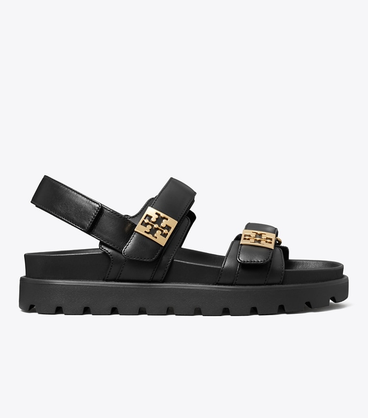 Tory Burch designer sandalen Mellow Sportsandale in PERFECT BLACK / GOLD side
