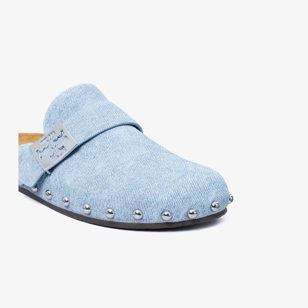 靴 TORY BURCH Studded Blue Suede Flat shoes Mellow Studded Mule: Women's Designer Flats | Tory Burch