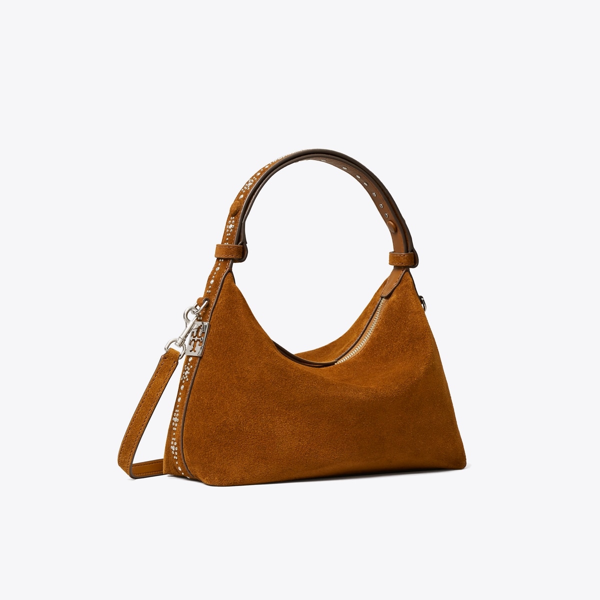 MELLOW STUDDED SUEDE SHOULDER BAG