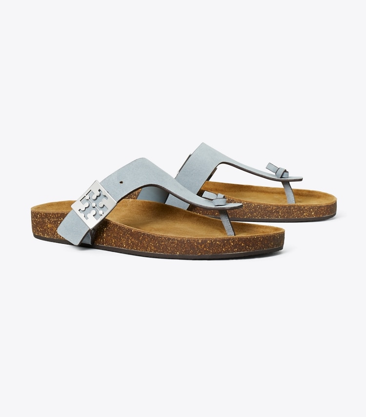 Tory Burch designer sandals Mellow T-Strap Sandal in ARIA BLUE / AVOLA angle