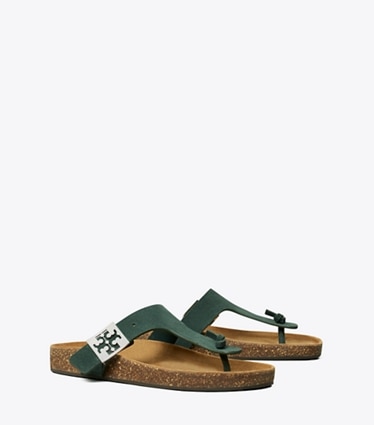 Tory Burch designer sandals Mellow T-Strap Sandal in WARM TEAL / LIGHT TEAK angle