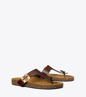 Tory Burch designer sandals Mellow T-Strap Sandal in NEGRONI / COCONUT angle