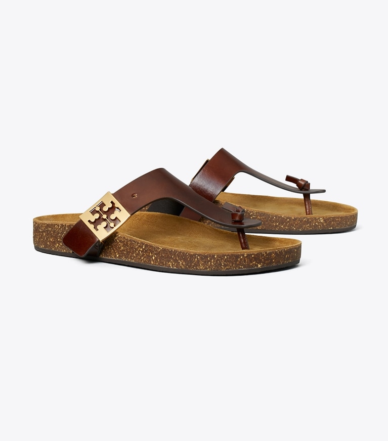 Tory Burch designer sandals Mellow T-Strap Sandal in NEGRONI / COCONUT angle