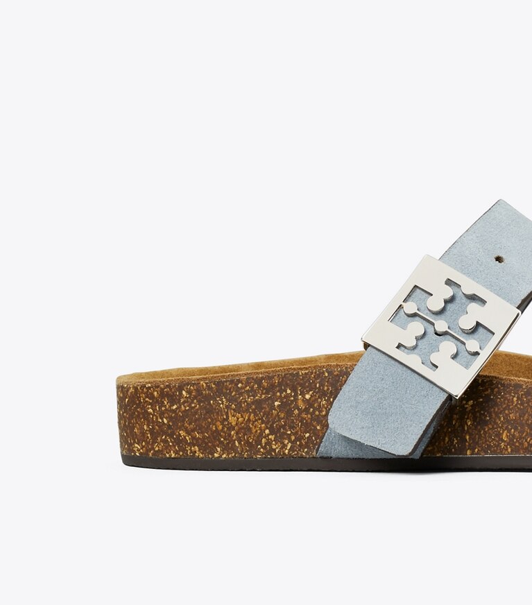 Tory Burch designer sandals Mellow T-Strap Sandal in ARIA BLUE / AVOLA angle