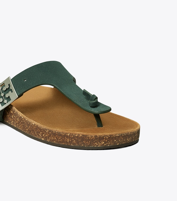 Tory Burch designer sandals Mellow T-Strap Sandal in WARM TEAL / LIGHT TEAK detail