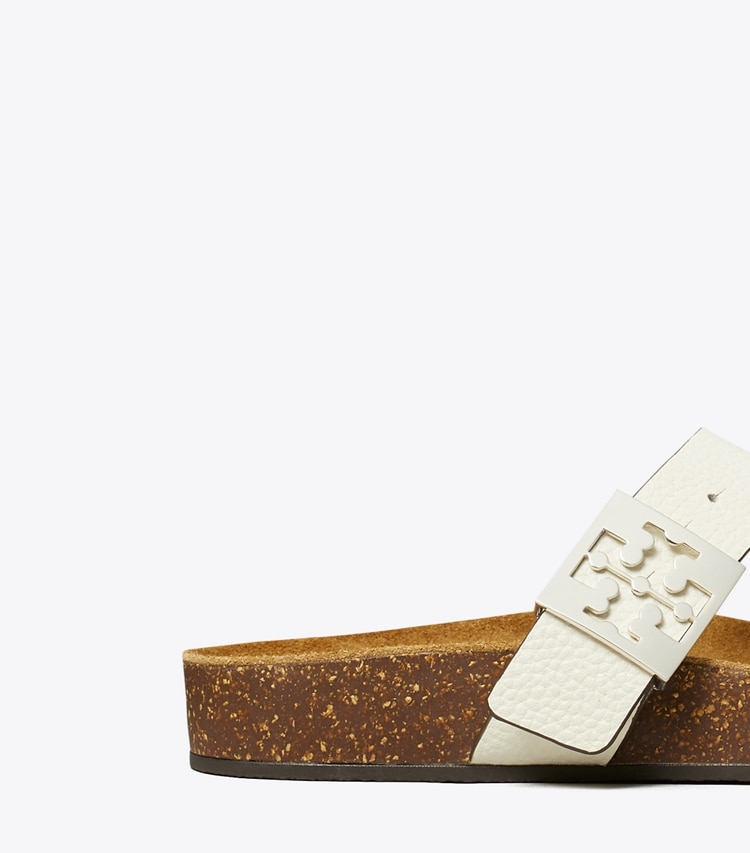 Tory Burch designer sandals Mellow T-Strap Sandal in BLANC / LIGHT OAK detail