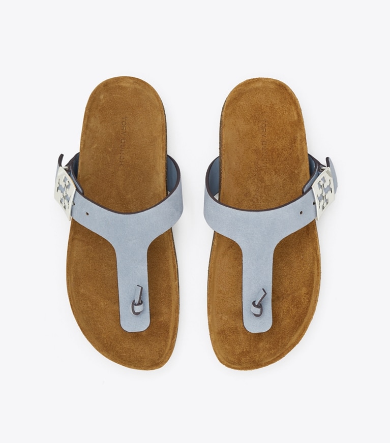 Tory Burch designer sandals Mellow T-Strap Sandal in ARIA BLUE / AVOLA angle