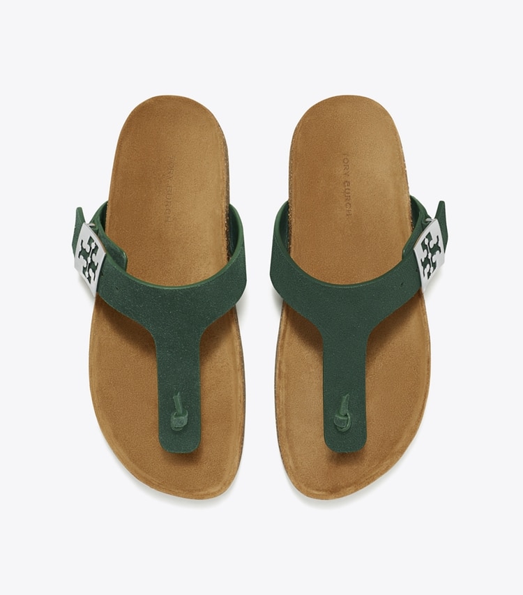 Tory Burch designer sandals Mellow T-Strap Sandal in WARM TEAL / LIGHT TEAK overhead