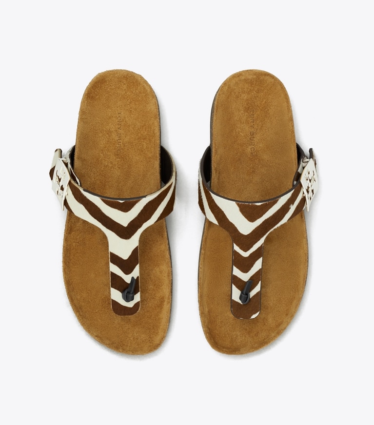 Tory Burch designer sandals Mellow T-Strap Sandal in ZEBRA / AVOLA angle
