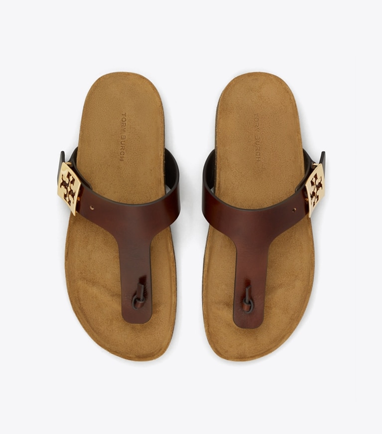 Tory Burch designer sandals Mellow T-Strap Sandal in NEGRONI / COCONUT angle