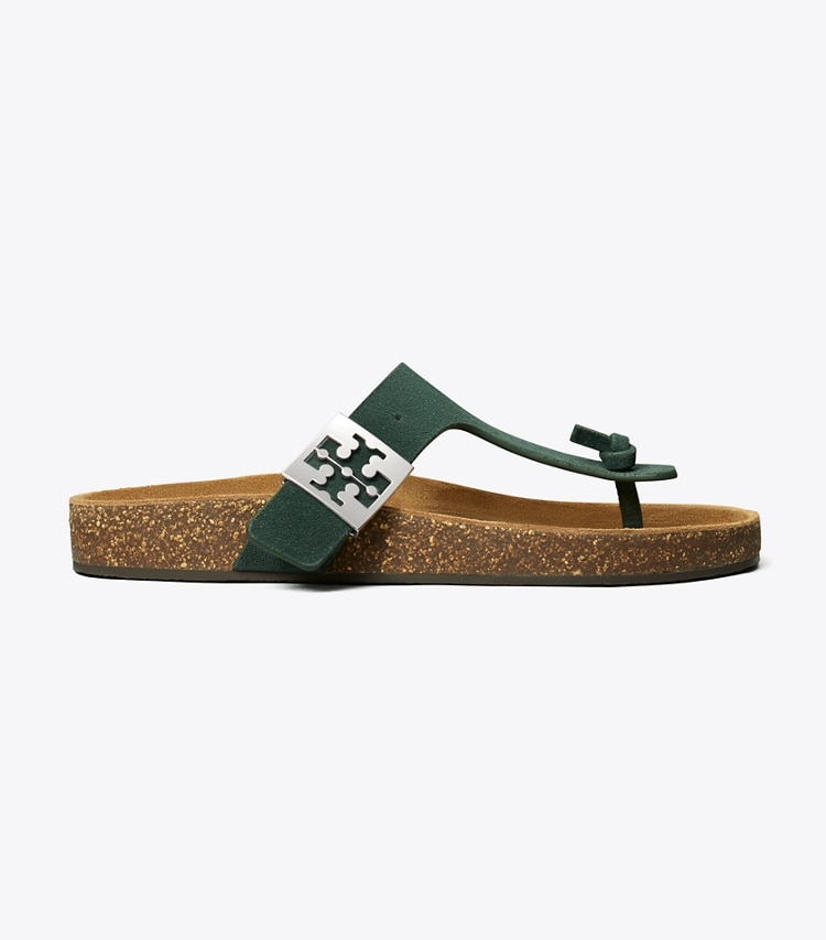 Tory Burch designer sandals Mellow T-Strap Sandal in WARM TEAL / LIGHT TEAK side