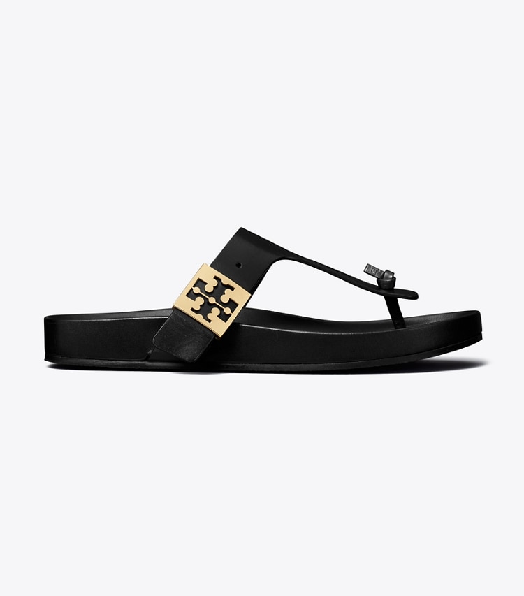 Tory Burch designer sandals Mellow T-Strap Sandal in PERFECT BLACK / PERFECT BLACK side