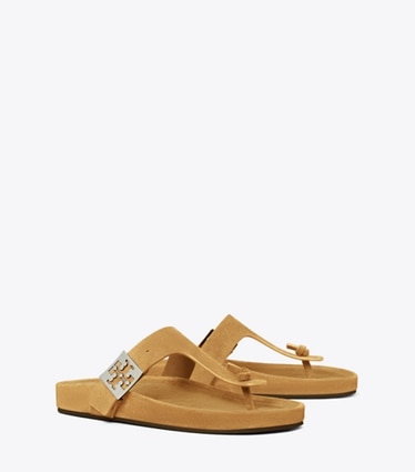 Tory Burch designer sandals Mellow Thong Sandal in PRALINE / PRALINE angle