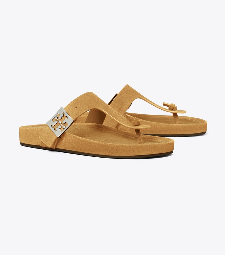 Tory Burch designer sandals Mellow Thong Sandal in PRALINE / PRALINE angle