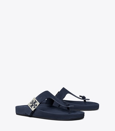 Tory Burch designer sandals Mellow Thong Sandal in NEW NAVY / NEW NAVY angle