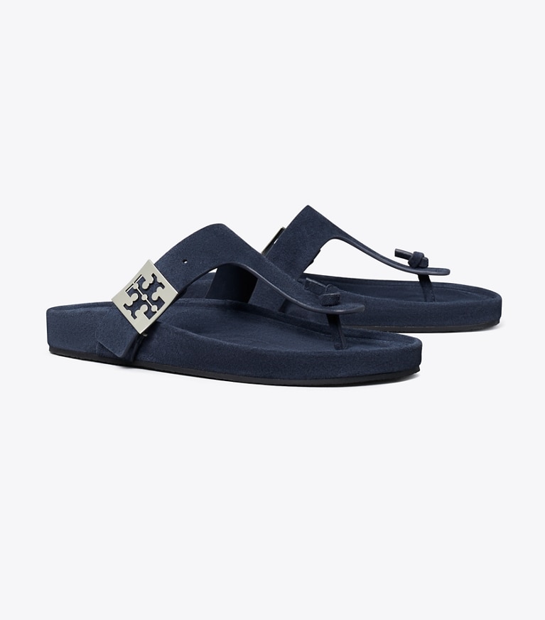 Tory Burch designer sandals Mellow Thong Sandal in NEW NAVY / NEW NAVY angle