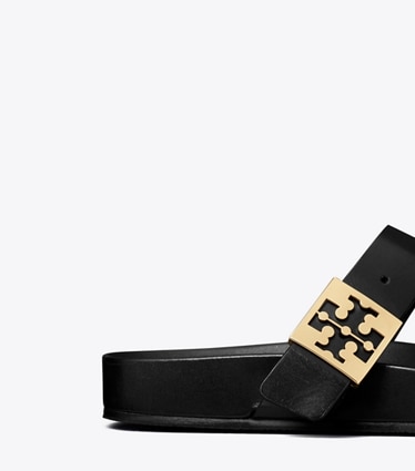 Tory Burch designer sandals Mellow Thong Sandal in PERFECT BLACK / PERFECT BLACK angle
