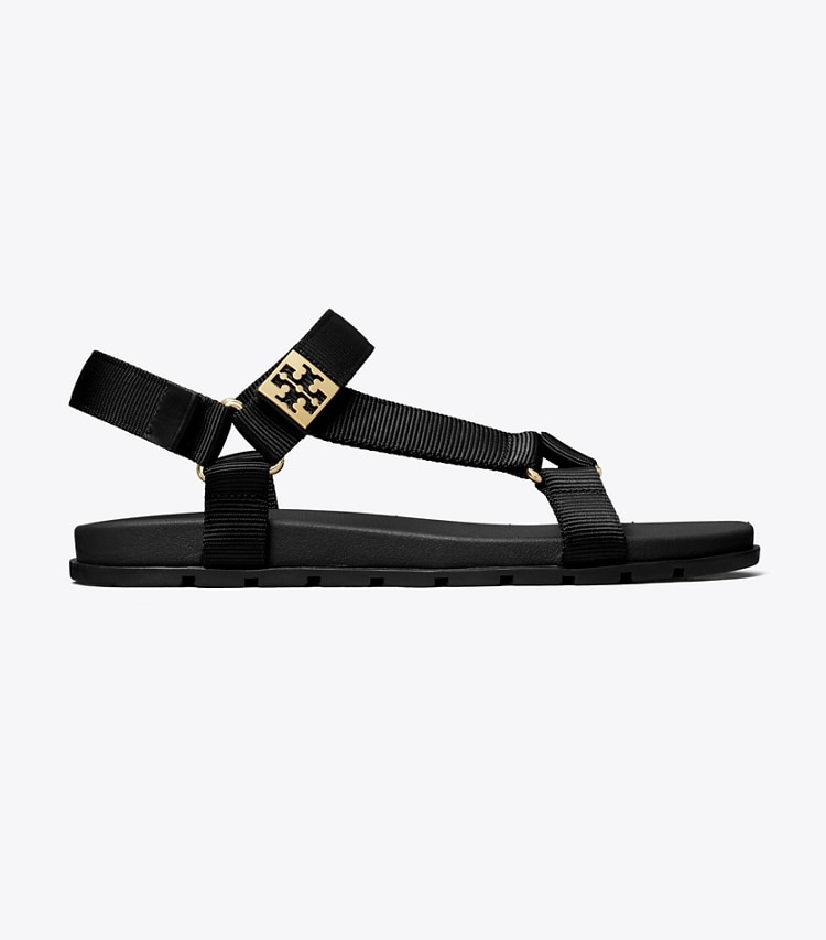 Tory Burch designer sandals Mellow Trail Sandal in PERFECT BLACK / GOLD side