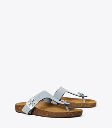 Tory Burch designer sandalen Mellow Zehensandale in ARIA BLUE / AVOLA angle