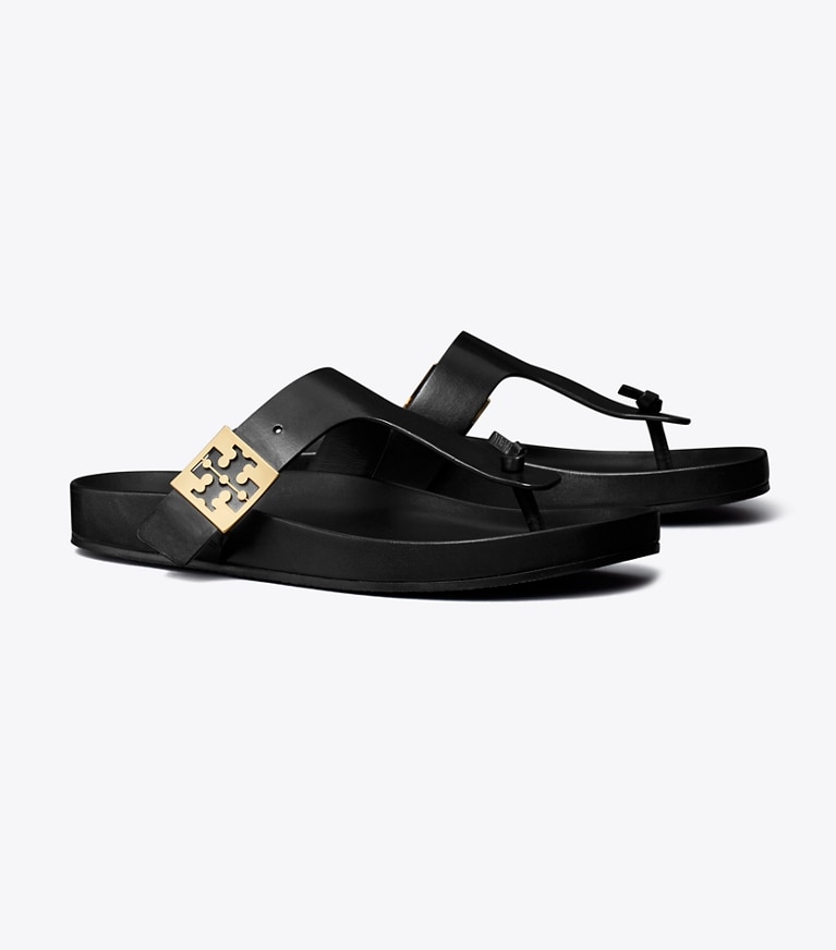 Tory Burch designer sandalen Mellow Zehensandale in PERFECT BLACK / PERFECT BLACK angle