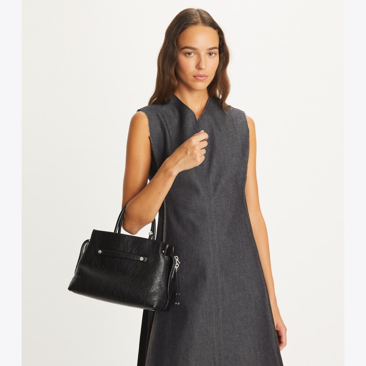 TORY BURCH オルオハ フリント ホフリン ショツ 161839 406 Mercer Textured Satchel: Women's Designer Satchels | Tory Burch