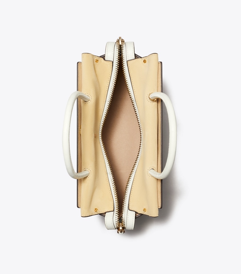 Tory Burch designer サッチェルバッグ マーサー ディストレスト サッチェルバッグ in Blanc angle