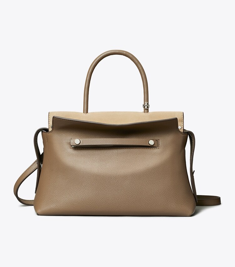 Tory Burch designer henkeltaschen Mercer Henkeltasche aus Strukturleder in Wild Mushroom front