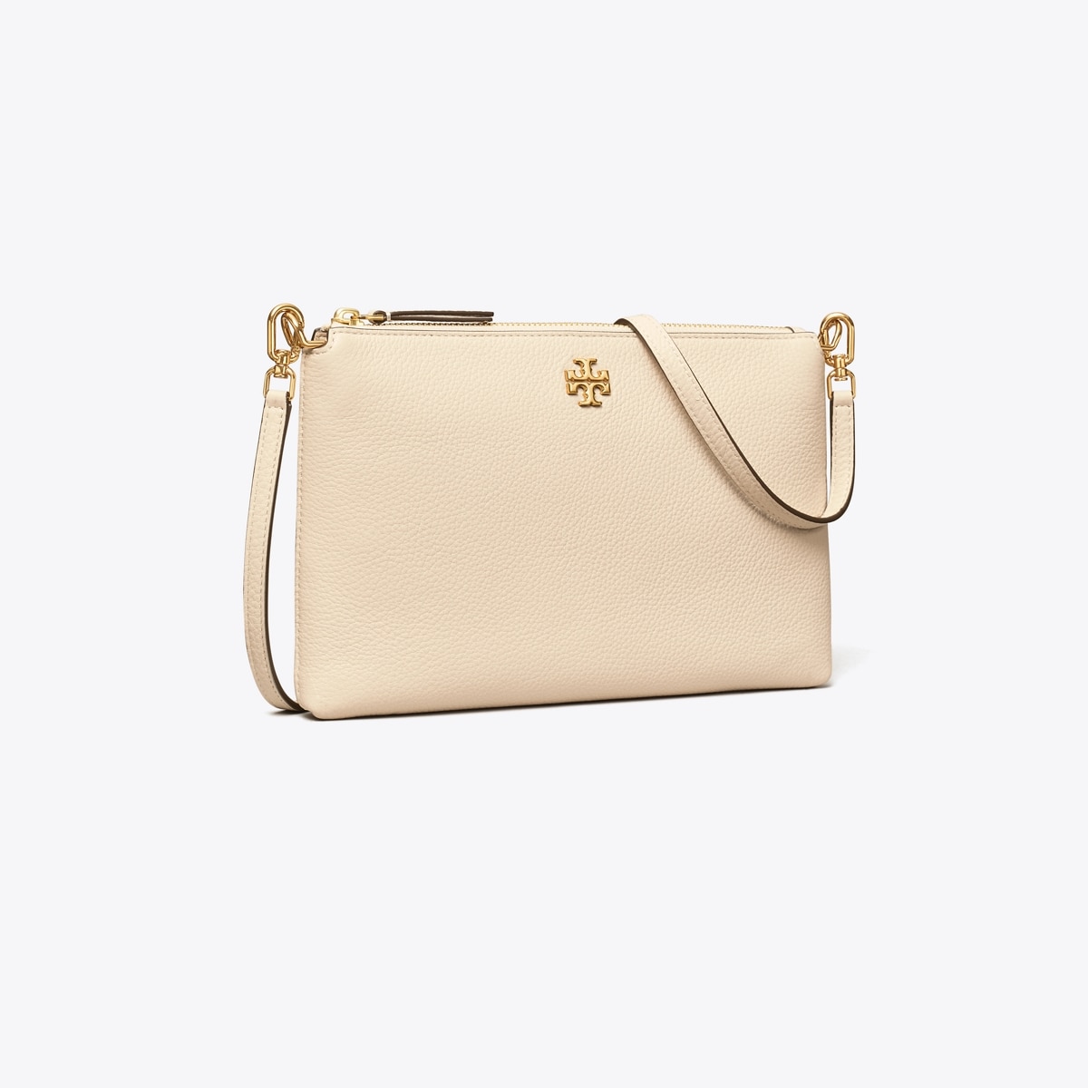 Tory Burch Women's Mercer Pebbled Wallet Crossbody, New Cream, Off White,  One Size: Handbags