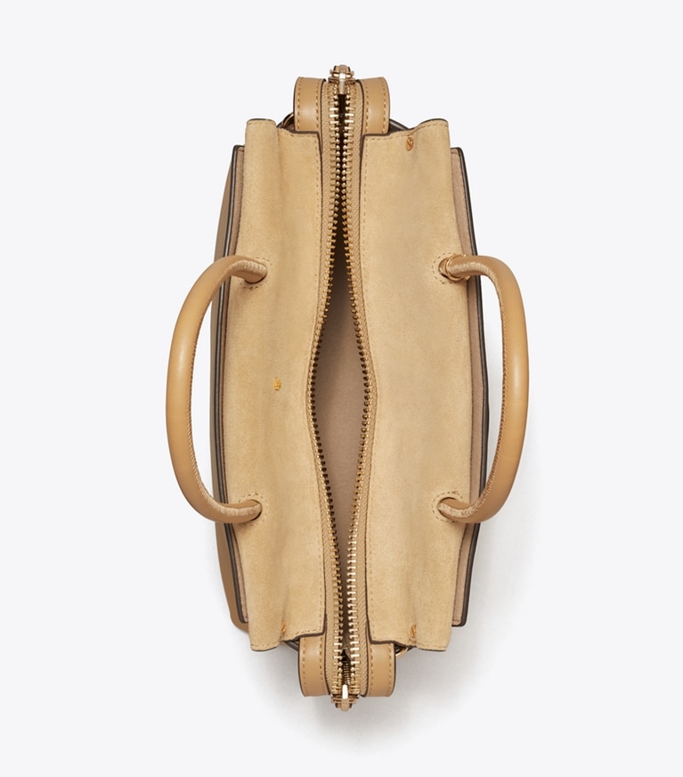 Tory Burch designer satchels Mercer Satchel in Ginger Shortbread angle