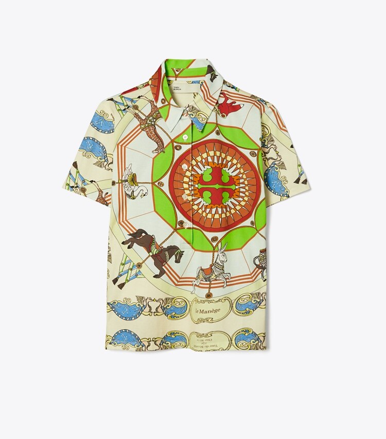 Mercerized Cotton Printed Polo: Women's Designer Tops | Tory Sport