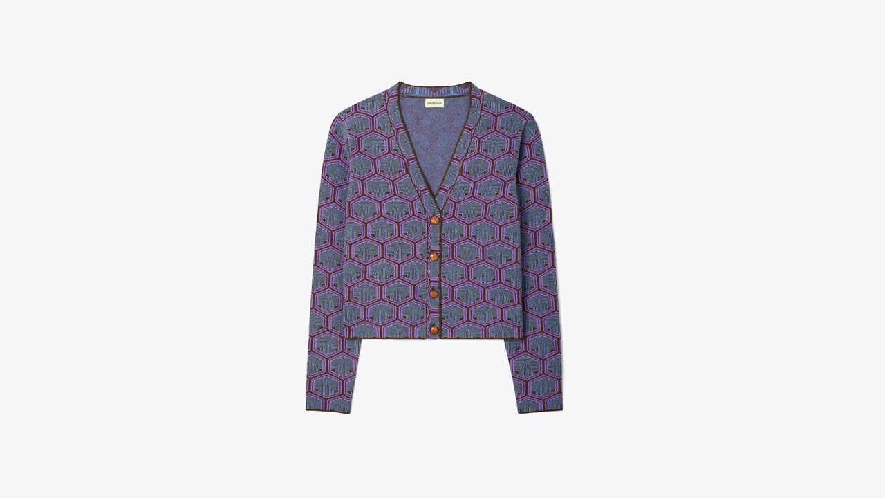 Merino Jacquard Cardigan