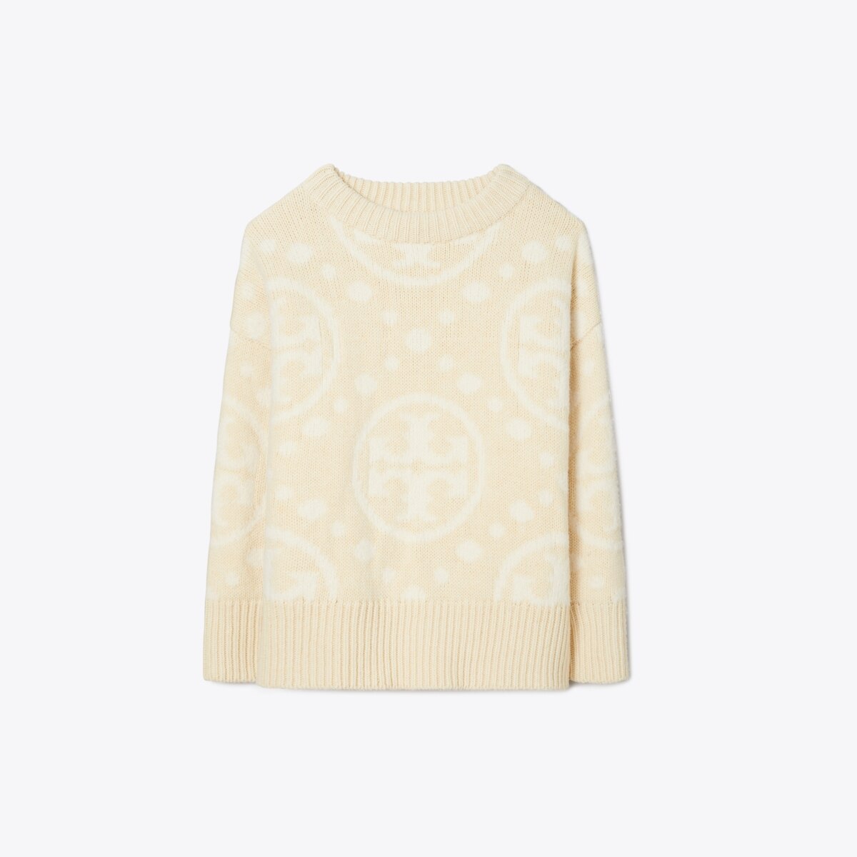 Tory Burch BWT merino wool short sleeve sweater with ruby lace on sale on side