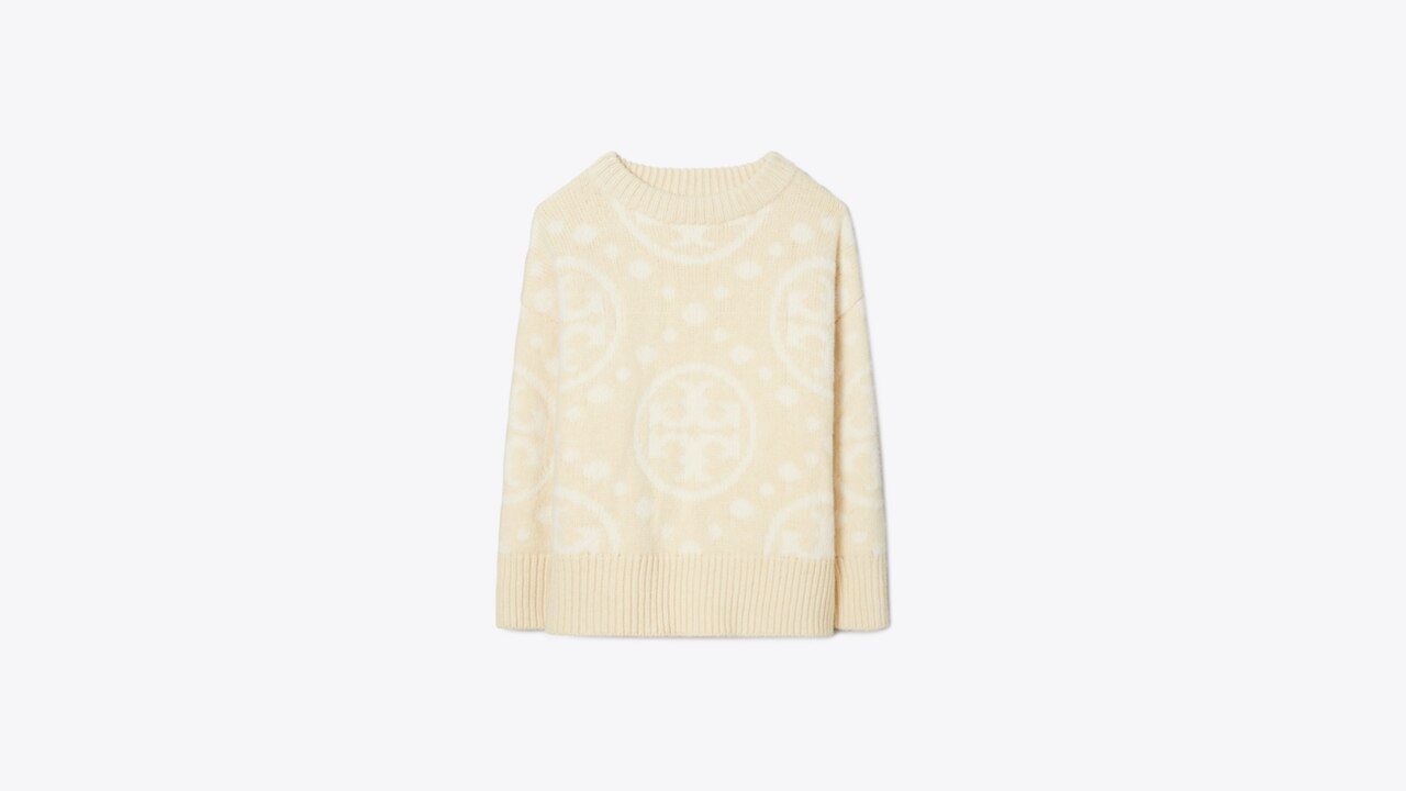 Merino Monogram Crewneck Sweater: Women's Designer Sweaters