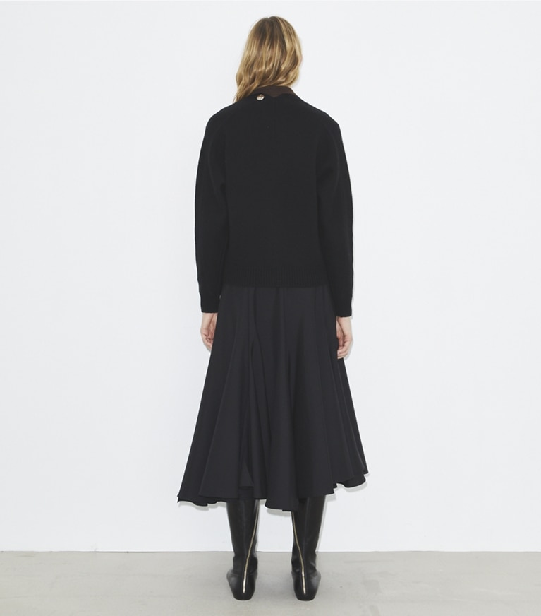 Tory Burch designer sweaters Merino Wool Cardigan in Black front