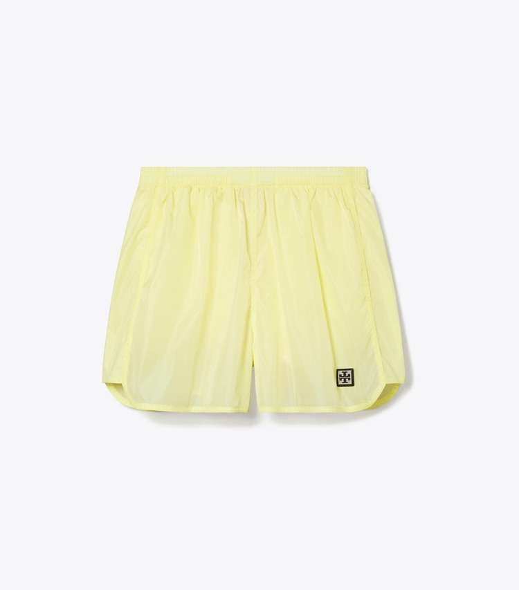 Tory Sport designer bottoms Mesh-Panel Nylon Short in Lumen front
