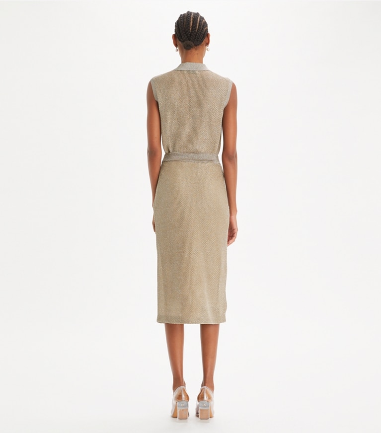 Tory Burch designer unterteile Mesh Skirt in Starlight Titanium front