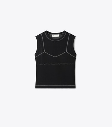 Tory Burch designer jacken Meshtop aus Baumwolle und Nylon in Black front